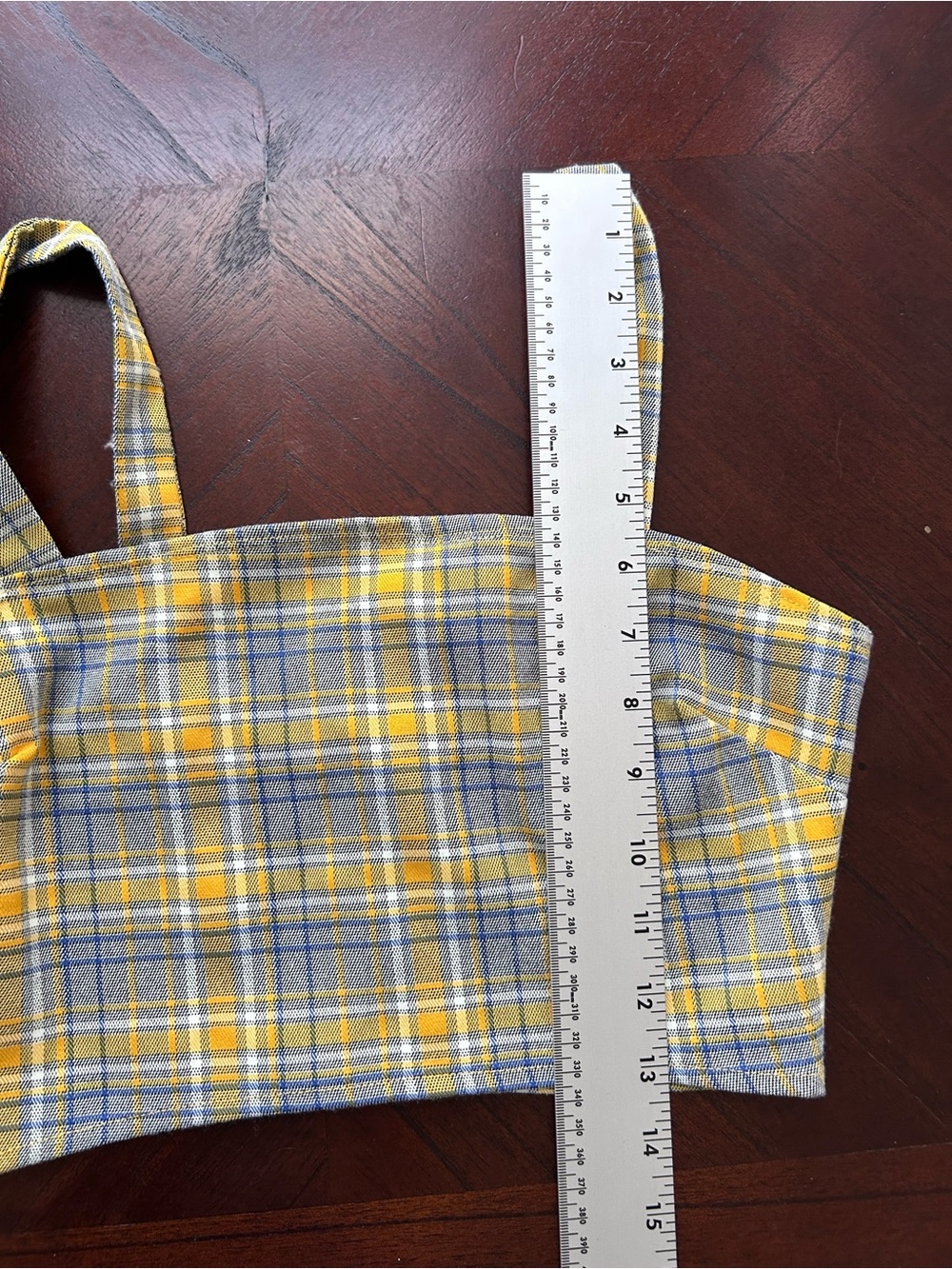 Better Be Yellow and Blue Plaid Crop Top size S - Picture 2 of 5